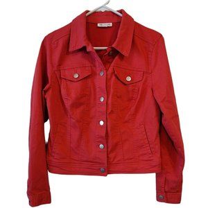 Westport Women's Small Rose Pink Denim Jacket Long Sleeve Pockets